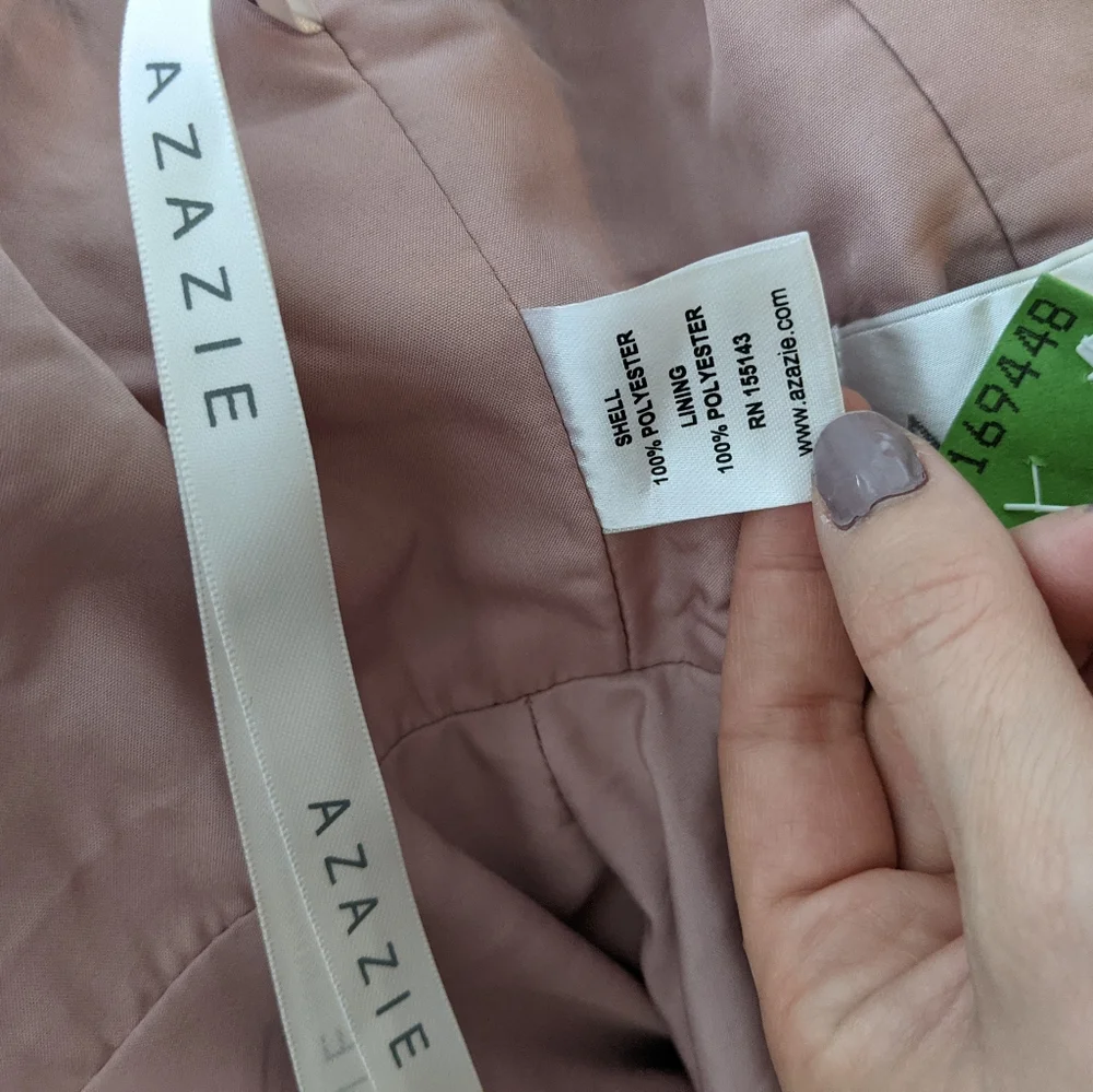 Azazie Blush Bridesmaid Dress Sz A2 - Picture 4 of 16